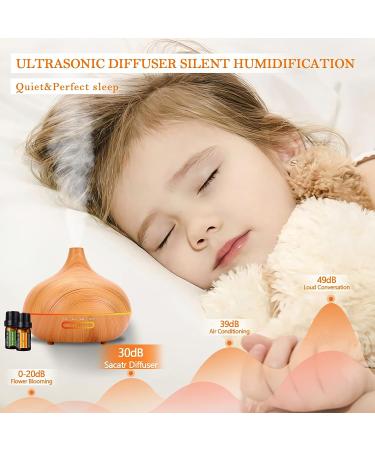 550ML Ultrasonic Essential Oil Diffuser Set for Large Rooms | Timer & LED Lights | Wood Grain Design - Buy Online on GoSupps.com