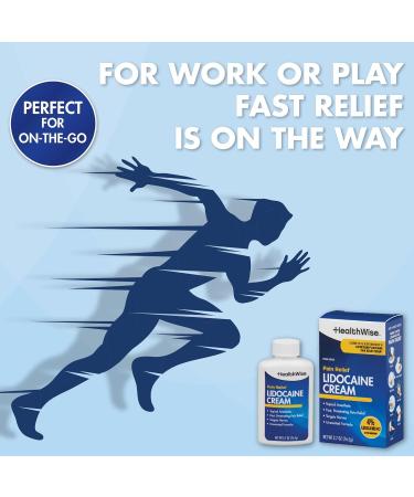 HealthWise Maximum OTC Strength Lidocaine Cream | Numbs Away Pain | Long-Lasting Relief | Non-Greasy | 2.7 Oz | Unscented Formula | Topical Anesthetic 2.70 Ounce - Buy Online on GoSupps.com