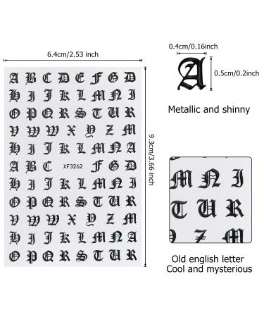 3D Alphabet Letter Nail Stickers - 10 Pieces | Adhesive Nail Decals for DIY Nail Art in 5 Colors - Buy Online on GoSupps.com