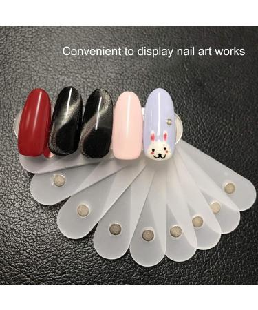 Walory Nail Art Display Stand - 10Pcs False Nail Tips Display Stand Nail Art Magnetic Practice Clear Acrylic Nail Holder Strip Manicure Showing Tools - Buy Online on GoSupps.com