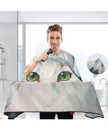 Waterproof Barber Cape - Christmas White Cat & Cheetah Haircut Bib for Men & Women | Unisex Hair Cutting Cape (8rp1a - Buy Online on GoSupps.com