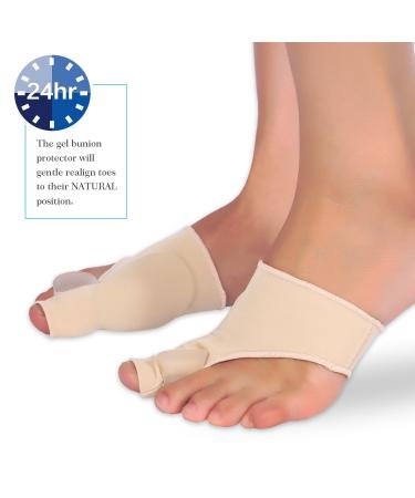Hallux Valgus Correction Bandage & Gel Pad - Day & Night Toe Separator Socks for Hammer Toe Relief - Buy Online on GoSupps.com
