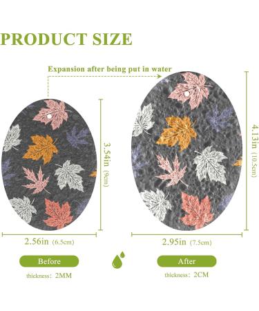 3-Pack Cleaning Kitchen Sponges Oval Colorful Maple Leaves Kitchen Cellulose Dishwashing Wood Pulp Cotton - Buy Online on GoSupps.com