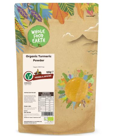 Wholefood Earth Organic Turmeric Powder 125g Vegan | GMO Free | Certified Organic
