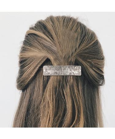 Kkjoy Hand Crafted Viking Celtic Knot Hair Barrettes - Retro Vintage Hair Accessory for Women & Girls - Forest and Moon-Silver - Buy Online on GoSupps.com