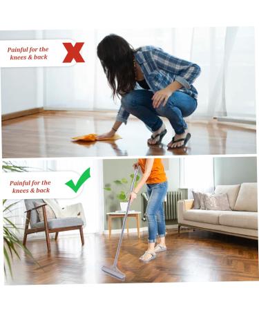 Shower Scrubber Floor Scrub Brush 2 in 1 44.09inch 120 Rotary Detachable Water Scraper Scrubber Cleaning Brushes for Bathroom Toilet Kitchen Khaki - Buy Online on GoSupps.com