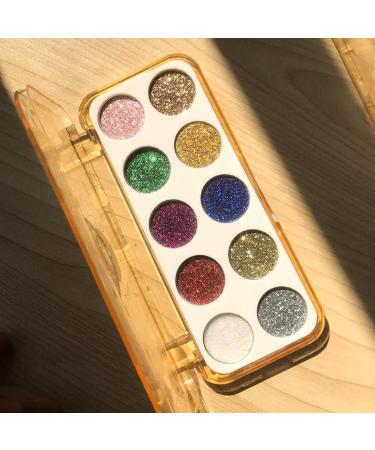 Eyeshadow Palette 10 Shades Cruelty- Eye Makeup Matte Shimmer Eyeshadow Palette Blendable Long Lasting Cosmetics Makeup Kit Frifer 01# Glitter Plate - Buy Online on GoSupps.com