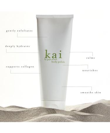 kai body polish 8 oz exfoliating scrub with sugar & sea salt light white floral scent experience smooth soft skin you ll love | hydrating clean beauty ritual - recyclable packaging - Buy Online on GoSupps.com