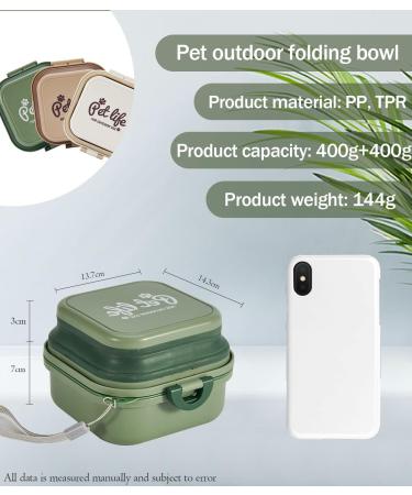 Portable Collapsible Dog Bowl with Lid & Carabiner - 800ml Foldable Pet Bowl for Travel & Home (Green) | Ideal for Dogs & Cats - Buy Online on GoSupps.com