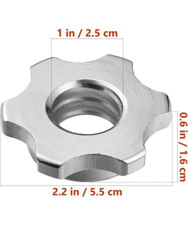 Imikeya 2-Piece Screw Cap for Standard Dumbbell Bars - Non-Slip Spinlock Closures 25mm Diameter - Weight Lifting Accessories - Silver - Buy Online on GoSupps.com