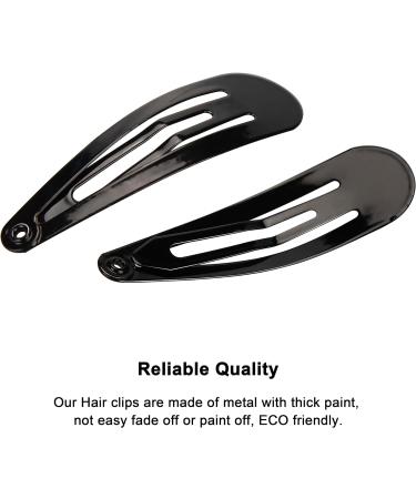 Beayuer 80 Pack Snap Hair Clips 2 Inch Metal Hair Accessories Barrettes for Girls Women Hair Styling (80 Pcs Black) 1 count (Pack of 80) Black - Buy Online on GoSupps.com