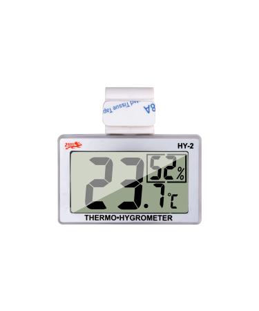 Reptile Thermometer Humidity and Temperature Sensor Gauges Reptile Digital Thermometer Digital Reptile Tank Thermometer Hygrometer with Hook Ideal for Reptile Tanks, Terrariums Silver