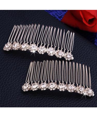 8-Flower Hairpin Combs Crystal Rhinestone Bridal Hair Pins Hair Clips Women Wedding Headpiece for Bride Bridesmaids - Buy Online on GoSupps.com