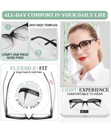 MARE AZZURO Oversized Reading Glasses for Women | Stylish Readers 02-Black-Clear | Available in Various Strengths from 0 to 6.0 - Buy Online on GoSupps.com