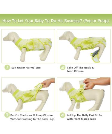 Kuoser Dog Surgery Recovery Suit for After Surgery Female Professional Pet Recovery Shirt Dog Abdominal Wounds Bandages Substitute E-Collar & Cone Prevent Licking Dog Onesies (green XS) XS green3 - Buy Online on GoSupps.com