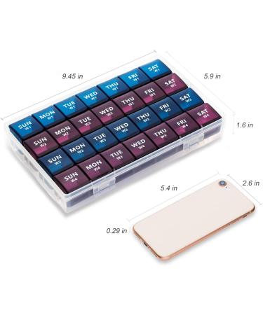 XL Monthly Pill Organizer - 28 Day Pill Box with Large Compartments for Once a Day Medication, Weekly Vitamin Organizer for Daily Pill Keeper - Buy Online on GoSupps.com