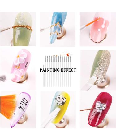 Hanyousheng 15 PCs Nail Brush Set - Gel & Acrylic Nail Art Brushes for Manicure - Ideal for UV Gel & Nail Accessories - White - Buy Online on GoSupps.com