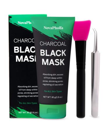 Blackhead Remover Mask, 80ML Purifying Peel Off Mask Remover Mask, Charcoal Face Mask for Deep Cleansing Blackheads