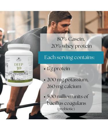 Mt. Capra Deep 30 | Meal Replacement Shake, Goat Protein Powder with Grass-Fed Whey Protein, Casein Protein, Minerals, and BC-30 Probiotics | Strawberry Splash | 30 Servings - 2 Pounds - Buy Online on GoSupps.com
