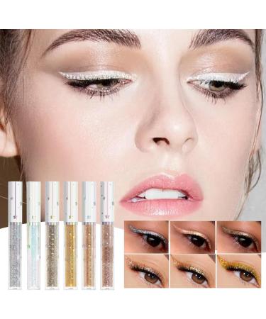  Generisch Glitter Liquid Eyeliner Set of 6 Colors Waterproof Long-Lasting and Highly Pigmented Eyeliner Pencil Sparkling Eyeliner Pencil for Dancing - Buy Online on GoSupps.com