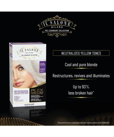 Il Salone Milano Plex Rebuilder - Yellow Remover Hair Dye Kit for Blonde, Grey, White Hair - Neutralizes Brassy Tones - Professional Salon Quality - Paraffin, Paraben, Ethyl Alcohol Free - Buy Online on GoSupps.com