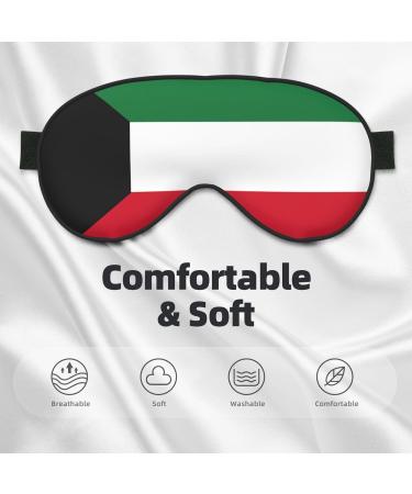 Kuwaiti Flag Print Silk Sleep Mask - Night Light Blocking Blindfold for Men & Women | Premium Eye Shade - Buy Online on GoSupps.com