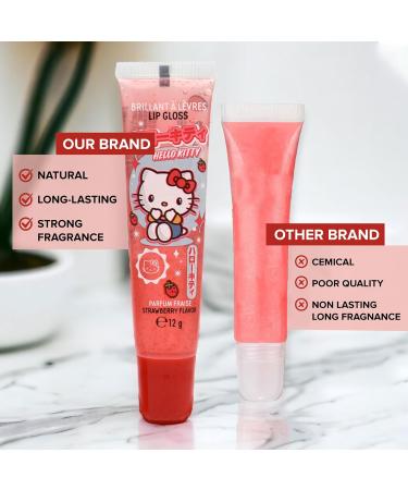 Hello Kitty Lip Gloss Tube - For vibrant strawberry-scented lips - Classic Tube - Moisturizing Gloss Long-lasting Lip Glow - 12gr - Buy Online on GoSupps.com