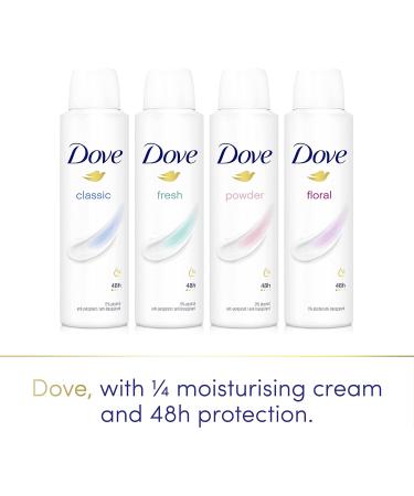 Dove Powder Anti-perspirant Deodorant Spray pack of 6 with moisturising cream for 48 hours of protection 150 ml Powder 150 ml (Pack of 6) - Buy Online on GoSupps.com