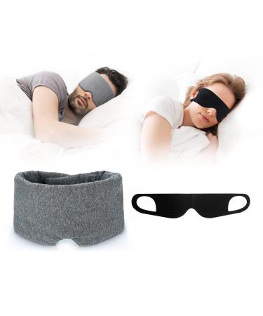 FRESHME Zero Pressure Sleep Mask - Lightweight Breathable Blockout Eye Mask for Sleeping with Ear Hanging Elastic Strap for All Sleep Positions Men Women Soft and Comfortable Eye Blinder Travel Yoga