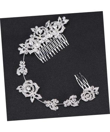 Ipetboom Bridal Wedding Hair Comb Hair Comb Floral Rhinestone Hair Pin Beautiful Bride Issue Card Rhinestone Headband Hair Comb - Buy Online on GoSupps.com