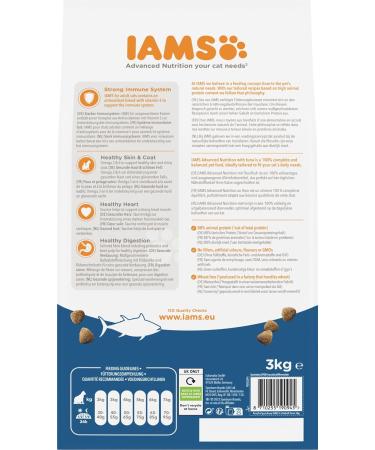 IAMS Dry Cat Food with Tuna - Nutritious 3kg Formula for Cats Aged 1-6 Years - International Shipping - Buy Online on GoSupps.com