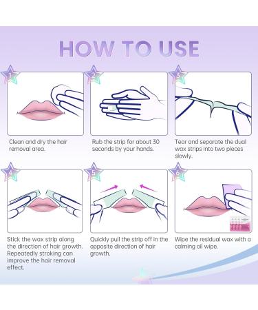 LaWink Mouth Waxing Kit - 20 Strips for Eyebrow Hair Removal with Calming Oil Wipes - Buy Online on GoSupps.com