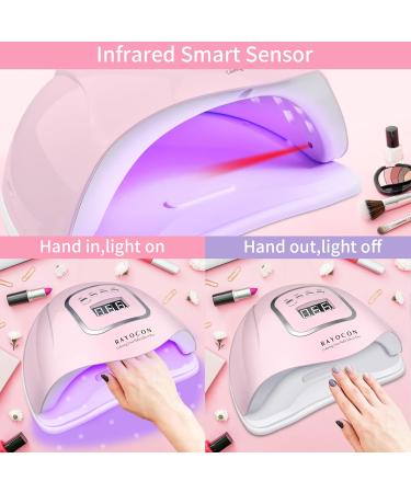RAYOCON 120W UV LED Gel Nail Lamp - Fast Curing Nail Dryer for Salon & Home 45 Lamp Beads Pink - International Shipping Available - Buy Online on GoSupps.com