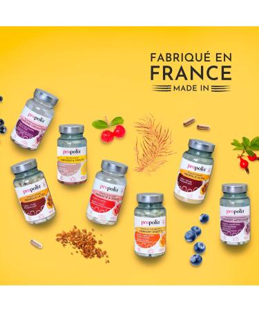 PROPOLIA - Hair & Nails - Fortification & Growth - Dietary supplement - Pollen Brewer's yeast Blueberry - Vitamins B5/B6/B8 & Zinc - Made in France - 90 capsules - 1 month cure - Buy Online on GoSupps.com