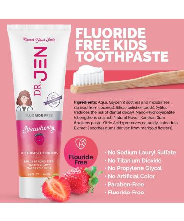 Dr. Jen Fluoride-Free Children's Remineralizing Toothpaste - Safe-to-Swallow, Kid-Friendly, Dentist Recommended with Nano Hydroxyapatite - Eliminate Mouth Bacteria - 3.4 oz (Pack of 1) - Buy Online on GoSupps.com