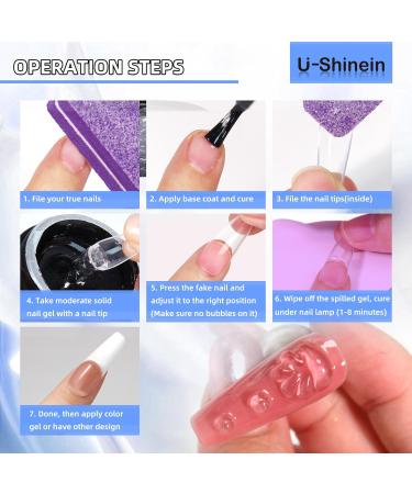 U-shinein 2x15ml Solid Nail Glue Gel - Best Acrylic & Press-On Nail Tips Adhesive for Perfect Manicure - Buy Online on GoSupps.com
