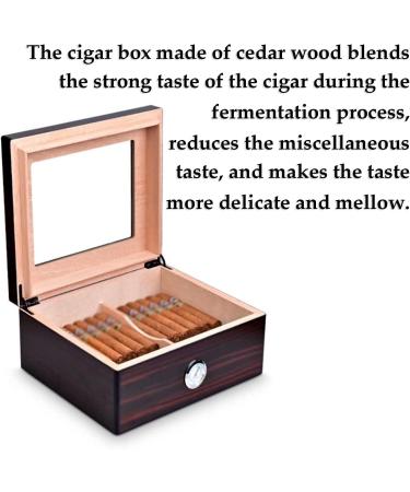 Cigar Boxs Humidors Cigar Humidor Fine Humidors Clear Glass Top with Hygrometer Cigar Desktop Box Cecigar Box Men's Cigars Case - Buy Online on GoSupps.com