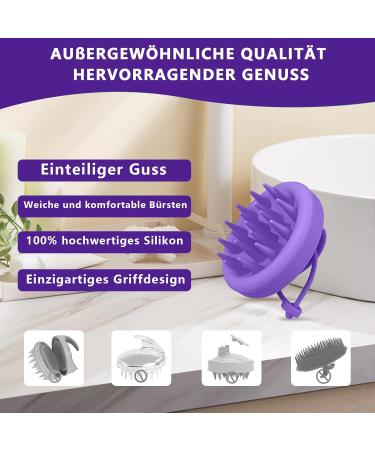 Head Massage Brush | Silicone Scalp Massager for Hair Growth | Purple Shampoo Brush - Buy Online on GoSupps.com