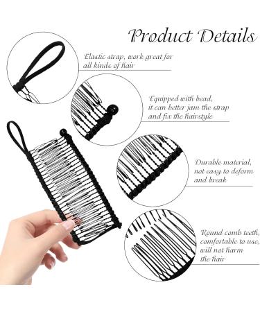 YBSJDQ 2 PCS Large Size Banana Hair Clips for Women 30 Teeth and 40 Stretch Hairpins Long Heavy Ponytail Holder Vintage Clincher Combs Girls Ladies(Black) Black +40 One - Buy Online on GoSupps.com
