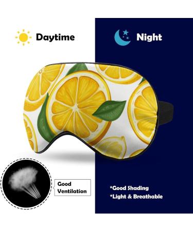 Soft Lemon Fruit Pattern Eye Mask | Adjustable Sleep Mask for Men & Women | Comfortable Eye Cover for Travel & Relaxation - Buy Online on GoSupps.com