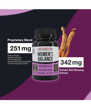 JUNG KWAN JANG Women's Balance with Korean Red Ginseng for Energy Level, Digestive System, and Cognitive Health Supplement, 60 Capsules - Buy Online on GoSupps.com