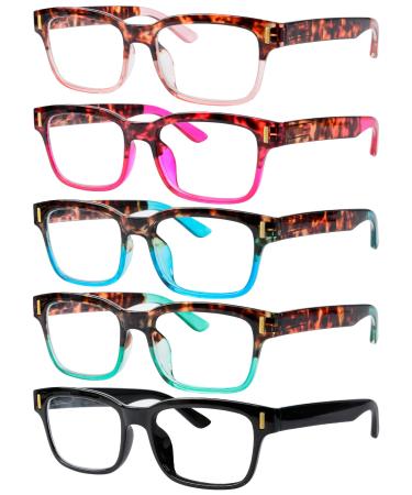 Eyekepper Stylish Reading Glasses for Women 5-pack Mixed Color +2.5 Mix 2.5 x