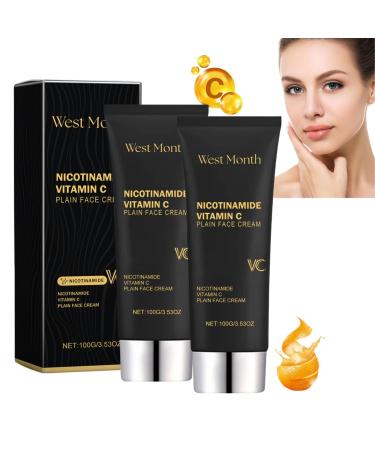 2PCS Nicotinamide Vitamin C Plain Face Cream Niacinamide Vitamin C Black Tube Skin Cream Multifunctional Hydrating Niacinamide Makeup Cream Vitamin C Black Tube Moisturizing Cream