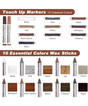 SEISSO Furniture Markers Touch Up Kit - 25 Pcs Wood Repair Markers & Wax Sticks for Scratches & Stains on Hardwood Floors Tables Cabinets & Bedposts | International Shipping Available - Buy Online on GoSupps.com