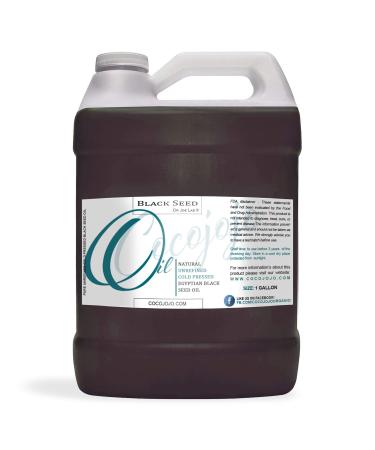 Dr Joe Lab Egyptian Black Seed Oil -100% Pure Natural Black Cumin Seed Oil Unrefined Cold Pressed Extra Virgin - for Hair Skin Body Nails Face - Moisturizing & Nourishing - 128 Oz (1 Gallon)