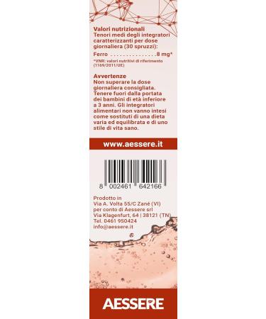  Aessere Fer Colloidal Plus Spray 50 PPM 100 ml - Buy Online on GoSupps.com