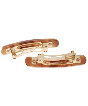 France Luxe Mini Rectangle Barrette, Caramel Horn, Set of 2 - Classic French Design for Everyday Wear - Buy Online on GoSupps.com