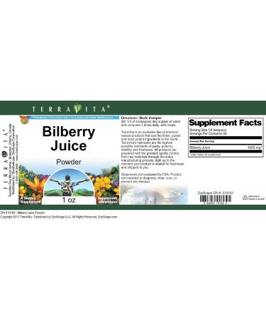 Bilberry Juice Powder (1 oz ZIN: 519183) - Buy Online on GoSupps.com