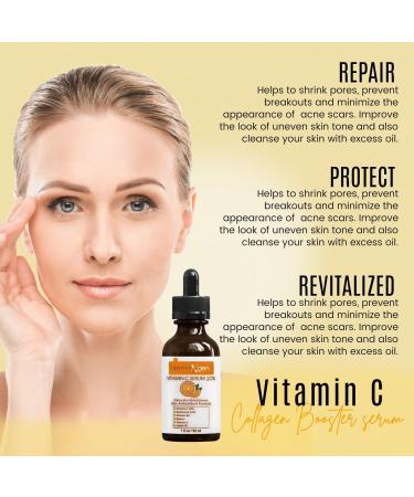 20% Vitamin C Serum - Organic Anti-Aging Facial Serum with Hyaluronic Acid Retinol & Vitamin E - Boost Collagen & Hydrate Skin 1 Fl Oz - Buy Online on GoSupps.com