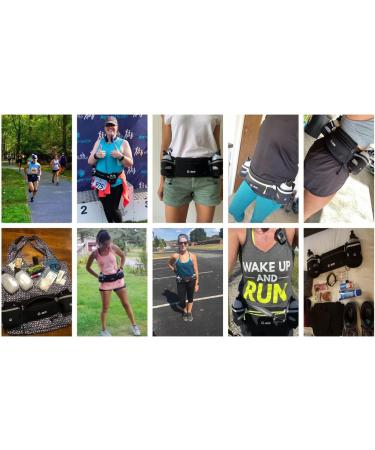 Hydration Running Belt with Bottles - Black - Large - Fits 34-50 inches - Ideal Water Belt for Men and Women - iPhone Holder - Fuel Marathon Waist Pouch - for Jogging, Cycling, Biking - Buy Online on GoSupps.com
